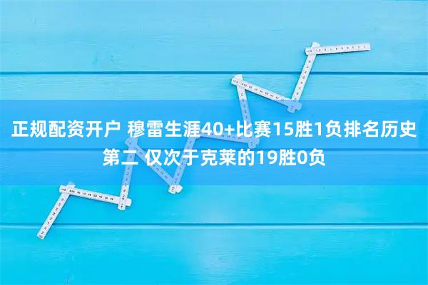 正规配资开户 穆雷生涯40+比赛15胜1负排名历史第二 仅次于克莱的19胜0负